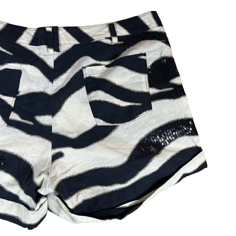 Calvin Klein Zebra Print Linen Sequin Embellished… - image 6